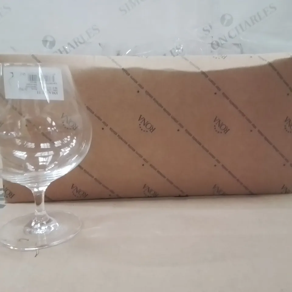 BOXED BRAND NEW RONA GOBLET WINE GLASSES APPROXIMATELY 6