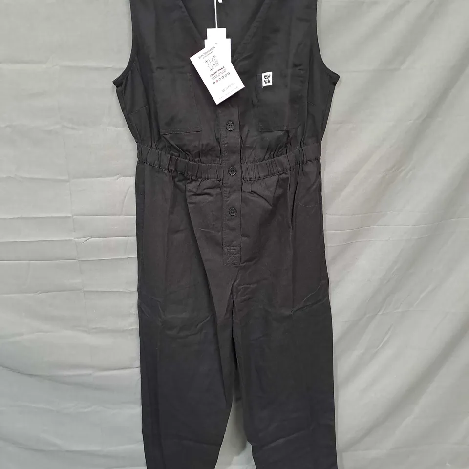 LUCY & YAK JUNI V-NECK BOILERSUIT IN BLACK SIZE 16