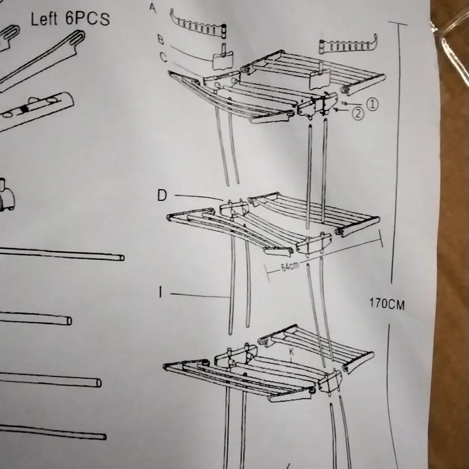 BOXED FOLDING DRYING RACK , GREY
