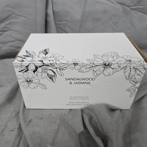 SANDALWOOD & JASMINE REED DIFFUSER & FRAGRANCED CANDLE SET
