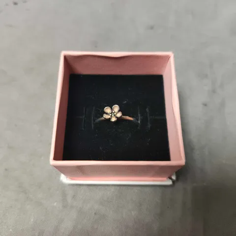 PANDORA FLOWER RING – SILVER-TONE, BOXED