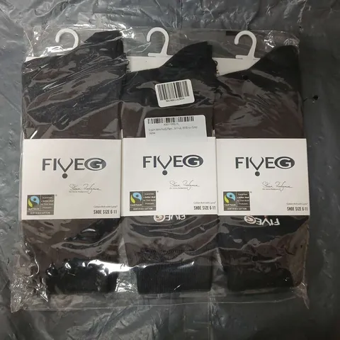 APPROXIMATELY 70 ASSORTED FIVEG SOCKS IN BLACK (6-11)