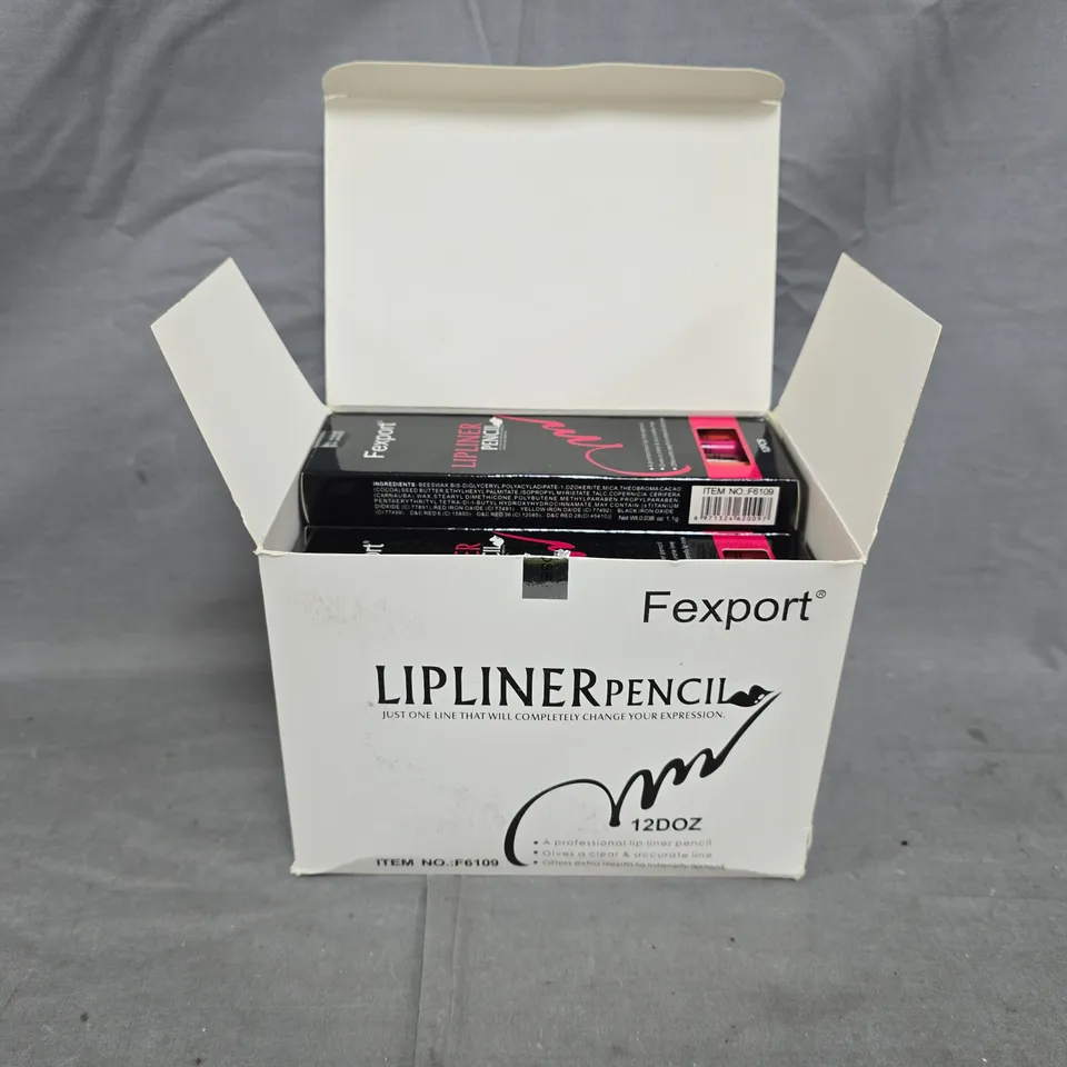 BOX OF APPROXIMATELY 12 FEXPORT LIPLINER SETS