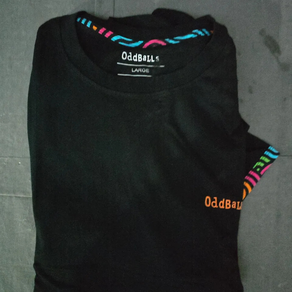 ODDBALLS SHORT SLEEVE PAJAMA TOP IN BLACK SIZE LARGE