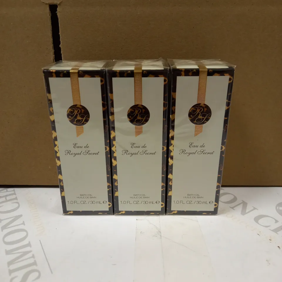 LOT OF 3 EAU DE ROYAL SECRET BATH OIL - 30ML
