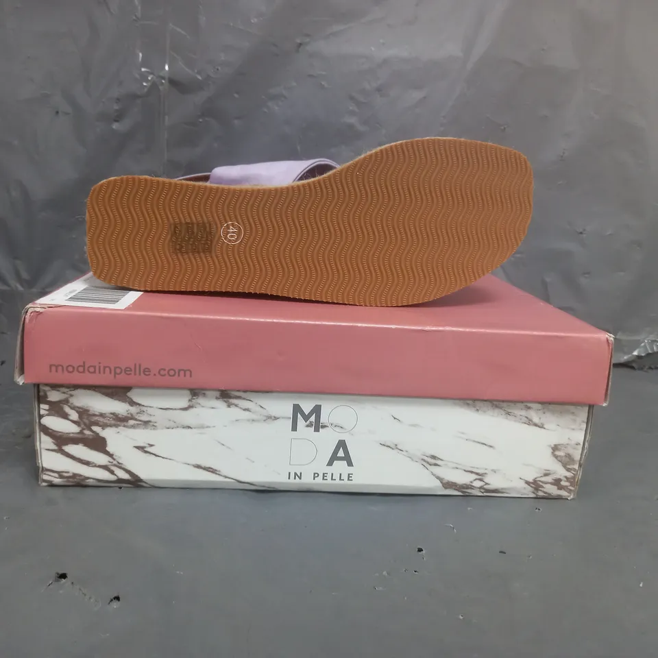 MODA IN PELLE PAIGHTON LEATHER WEDGE SANDALS LILAC SIZE 7