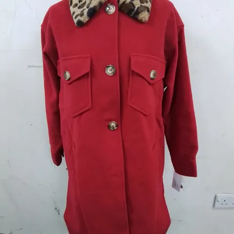 HELENE BERMAN COLLARED SHACKET IN RED - 14