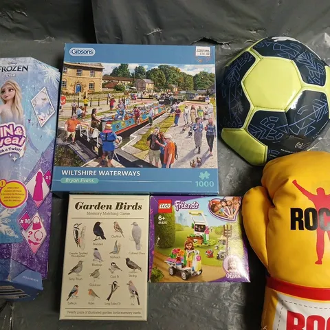 LOT OF 10 ASSORTED TOYS AND GAMES TO INCLUDE PUMA FOOTBALL, GARDEN BIRD MATCHING GAME AND LEGO FRIENDS