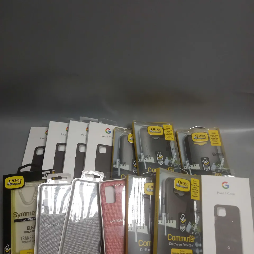 LARGE BOX OF APPROX 100 ASSORTED PHONE CASES TO INCLUDE GOOGPLE PIXEL 4, SAMSUNG GALAXY J3, SAMSUNG GALAXY S20+ ETC