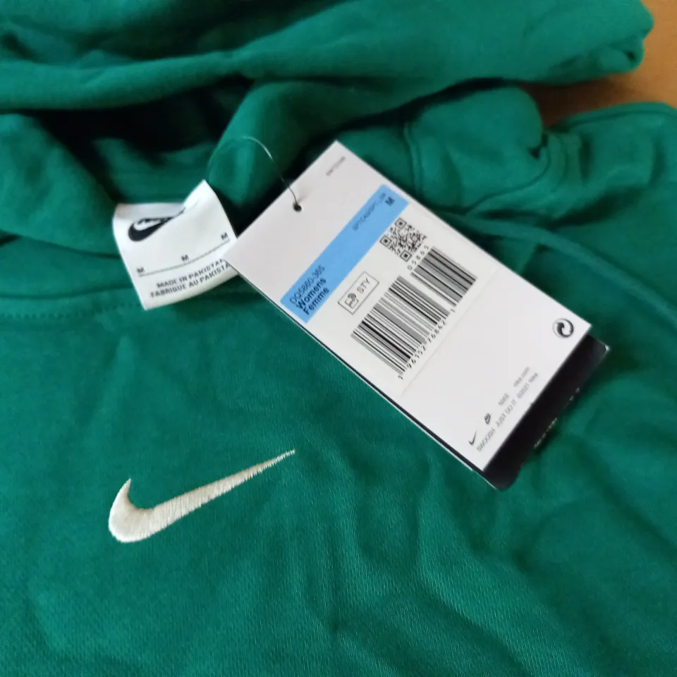 NIKE WOMENS OVERSIZED FIT GREEN HOODIE - M