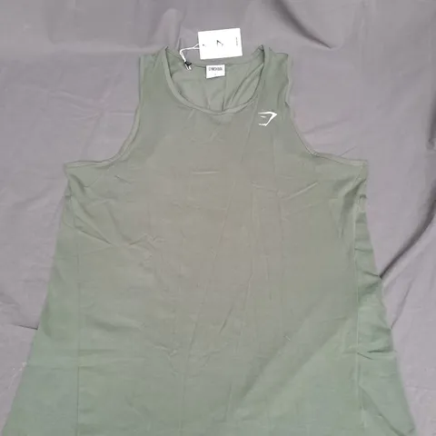 GYMSHARK CRITICAL SLIM FIT TANK IN GREEN SIZE L