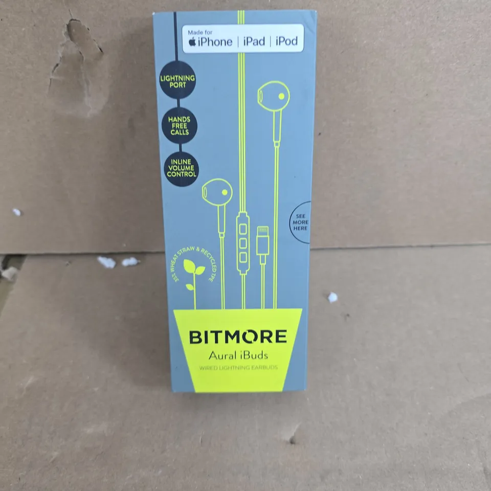 BITMORE AURAL IBUDS LIGHTNING EARPHONES FOR IPHONE (BOXED)