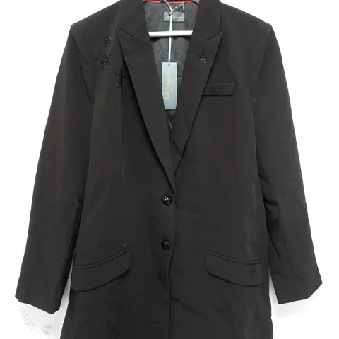 RUTH LANGSFORD STAR BLAZER IN BLACK - SIZE 20