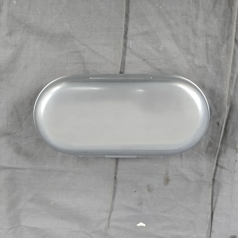 Bentley Glasses Case – Silver Oval Hard Case with Brown Interior
