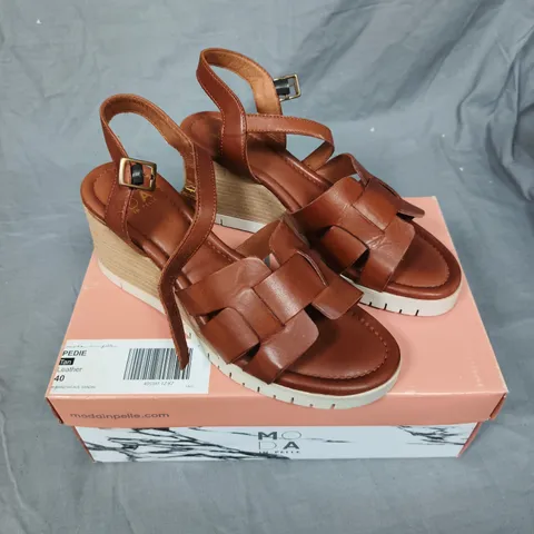MODA IN PELLE TAN LEATHER H BAND WEAVE SANDAL – UK 7