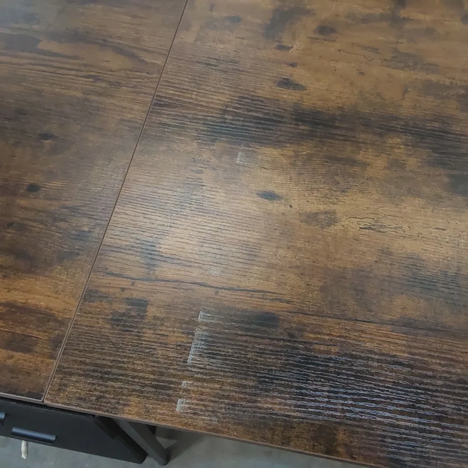 COMPUTER DESK, OFFICE DESK, WRITING DESK WITH 3 SHELVES, 2 DRAWERS, 60 X 140 X 76 CM, FOR HOME OFFICE, LIVING ROOM, INDUSTRIAL STYLE COLOUR (TOP/FRAME):RUSTIC BROWN/BLACK