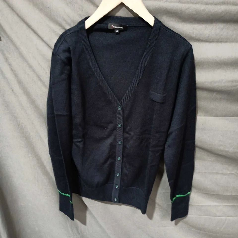 IN CORPORATEWEAR NAVY V-NECK CARDIGAN, MEN'S SIZE M