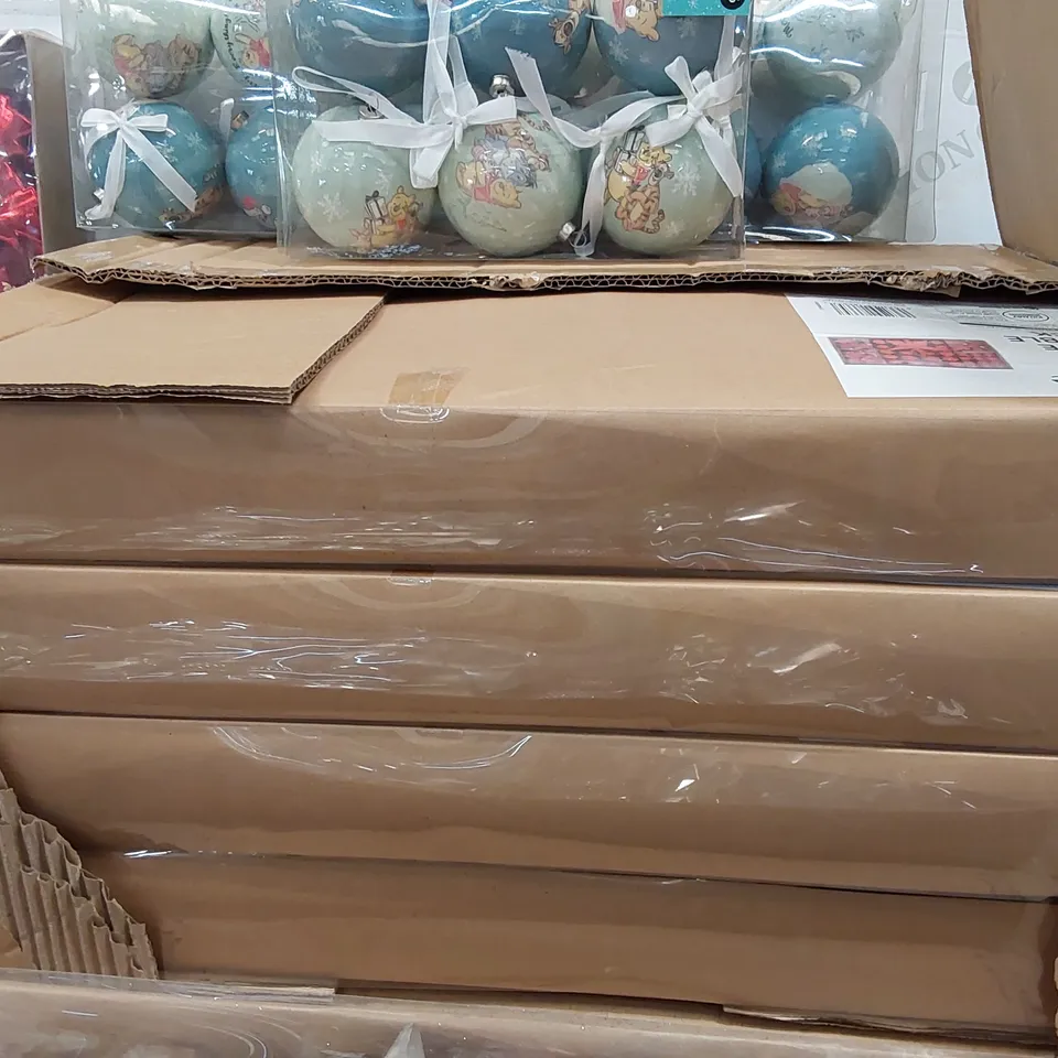 LOT OF APPROXIMATELY 8X 60PCS BRAND NEW BAUBLES SETS, 3X 6PCS BRAND NEW WINNIE THE POOH BAUBLES (3 ITEMS)