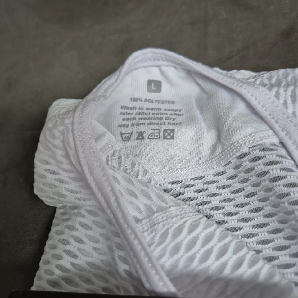 FDX SPORTS WHITE MESH RUNNING TANK TOP – UK L