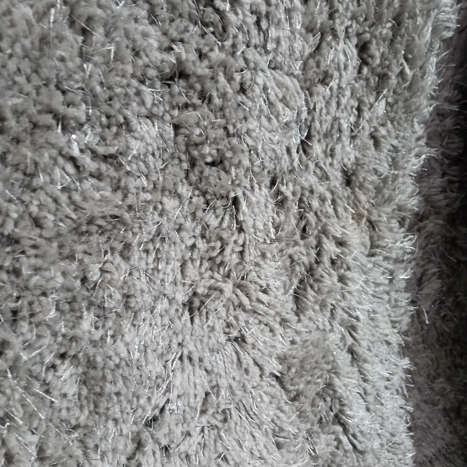 JM BY JULIEN MACDONALD LUXURY DEEP PILE PLUSH SPARKLE RUG GREY APPROX 80CM X 150CM