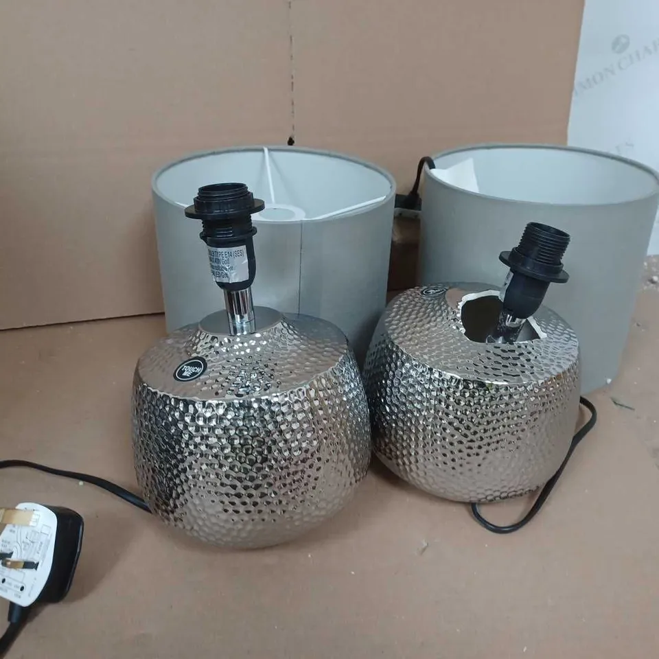 BOXED SET OF 2 HAMMER METAL TOUCH TABLE LAMPS  RRP £55