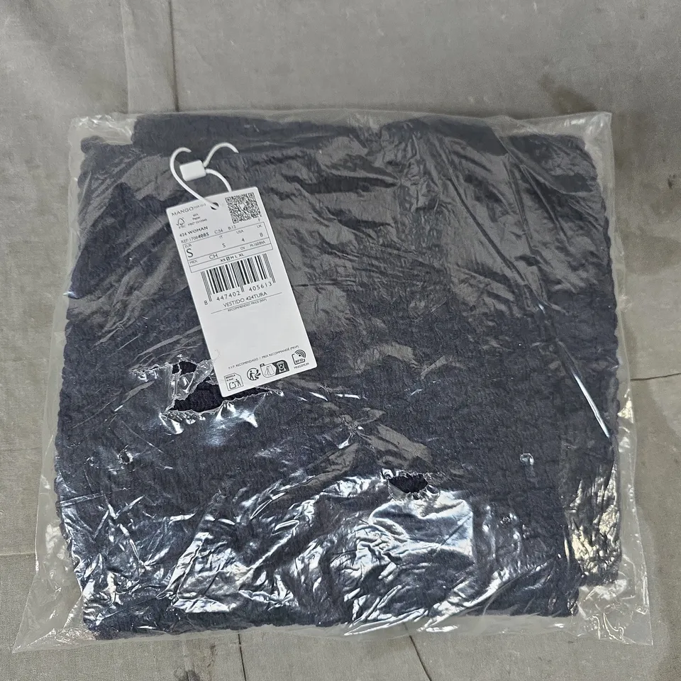 BAGGED MANGO VESTIDO DRESS IN DARK NAVY SIZE UK 8