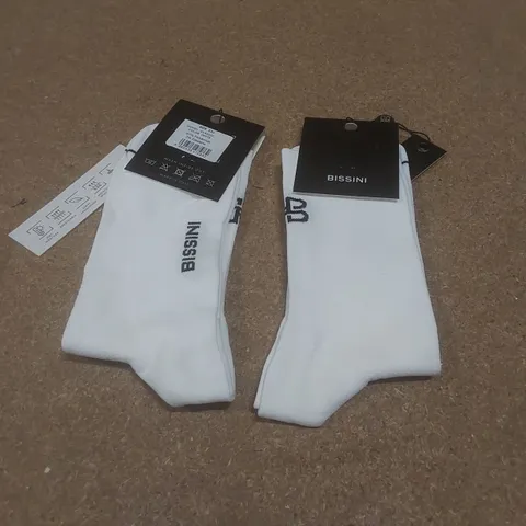 BOX TO CONTAIN A LARGE QUANTITY OF BRAND NEW PAIRS OF BISSINI CYCLING SOCKS - WHITE // SIZE: XXL // 1 PAIR PER PACK