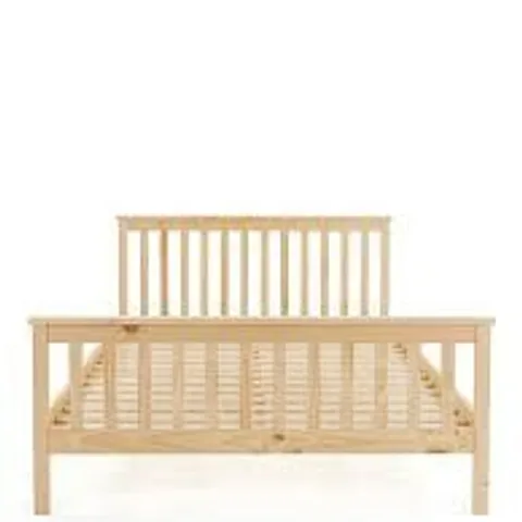 BOXED DAWSON KING SIZE WOODEN BED FRAME - NATURAL (1 BOX)