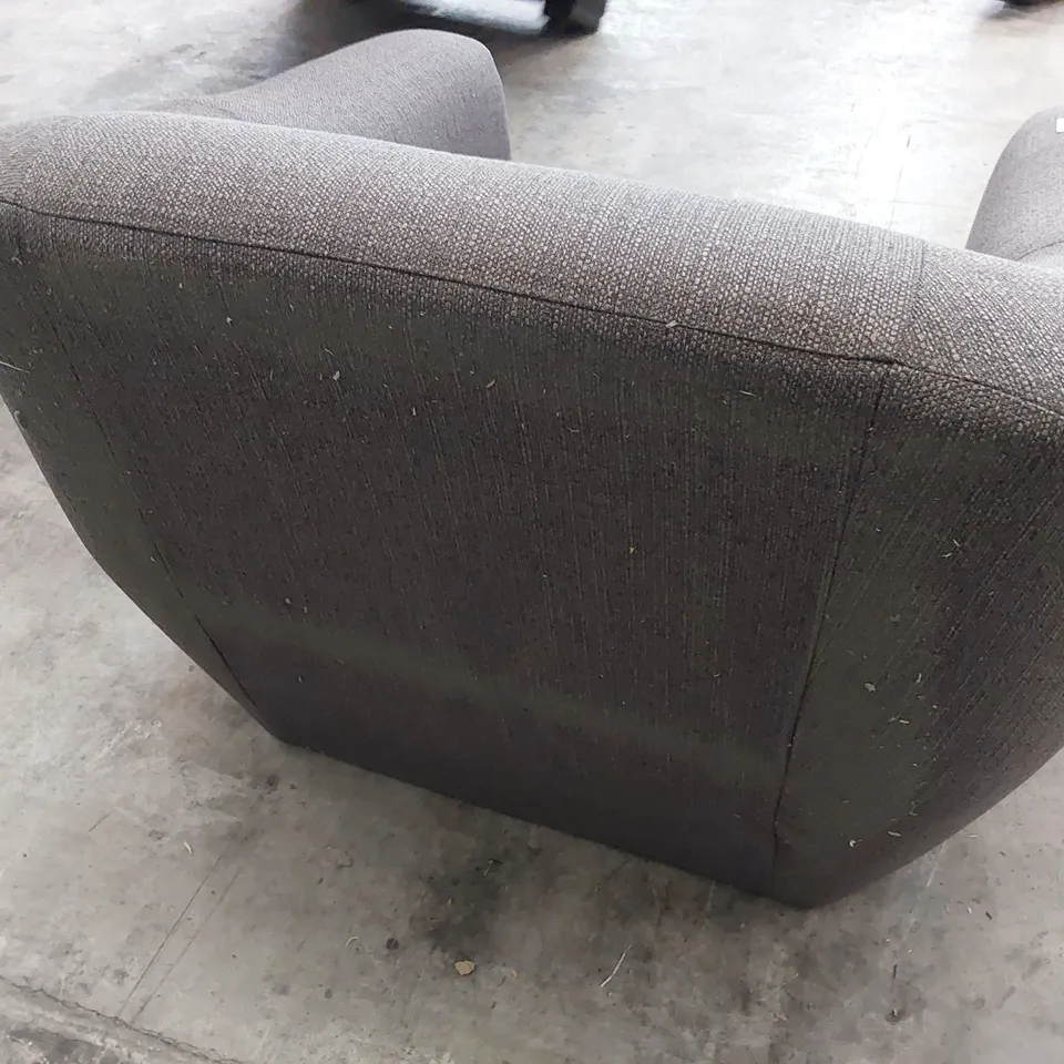 DESIGNER TUB EASY CHAIR GREY FABRIC 