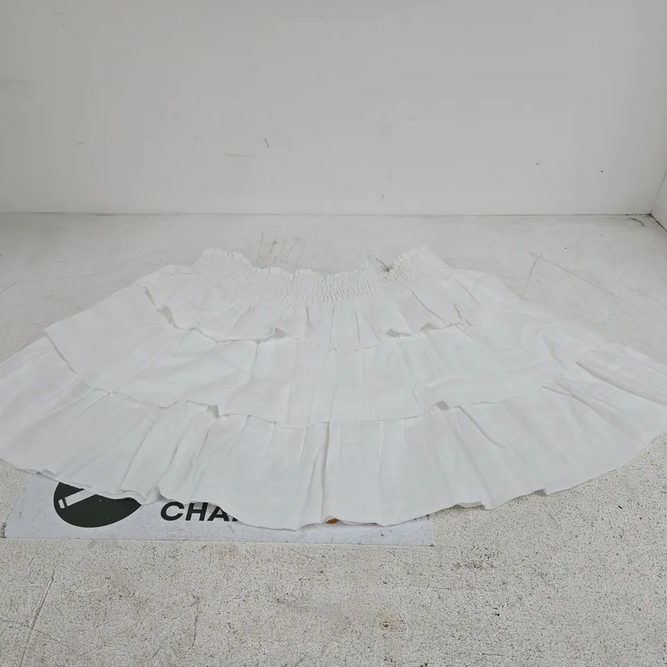 BON PRIX WHITE SKIRT WITH FRILLS UK 20