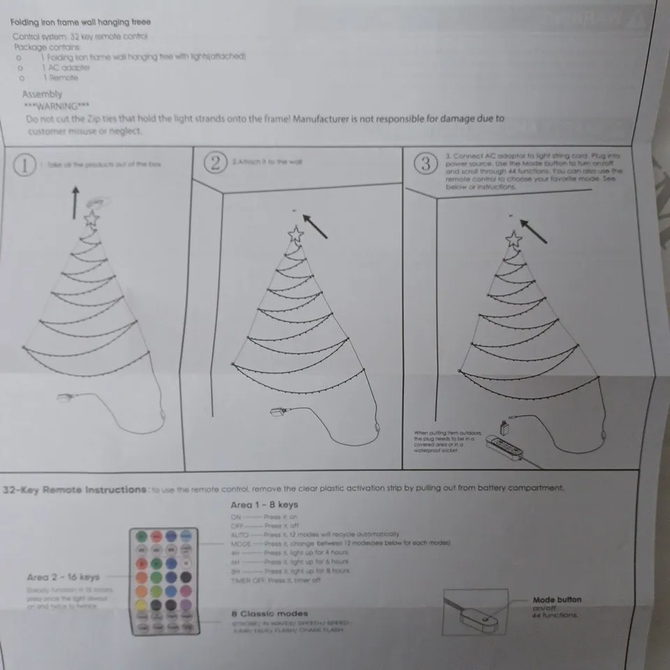 BOXED HOME REFLECTIONS INDOOR OUTDOOR PRE-LIT WALL MOUNTABLE TREE