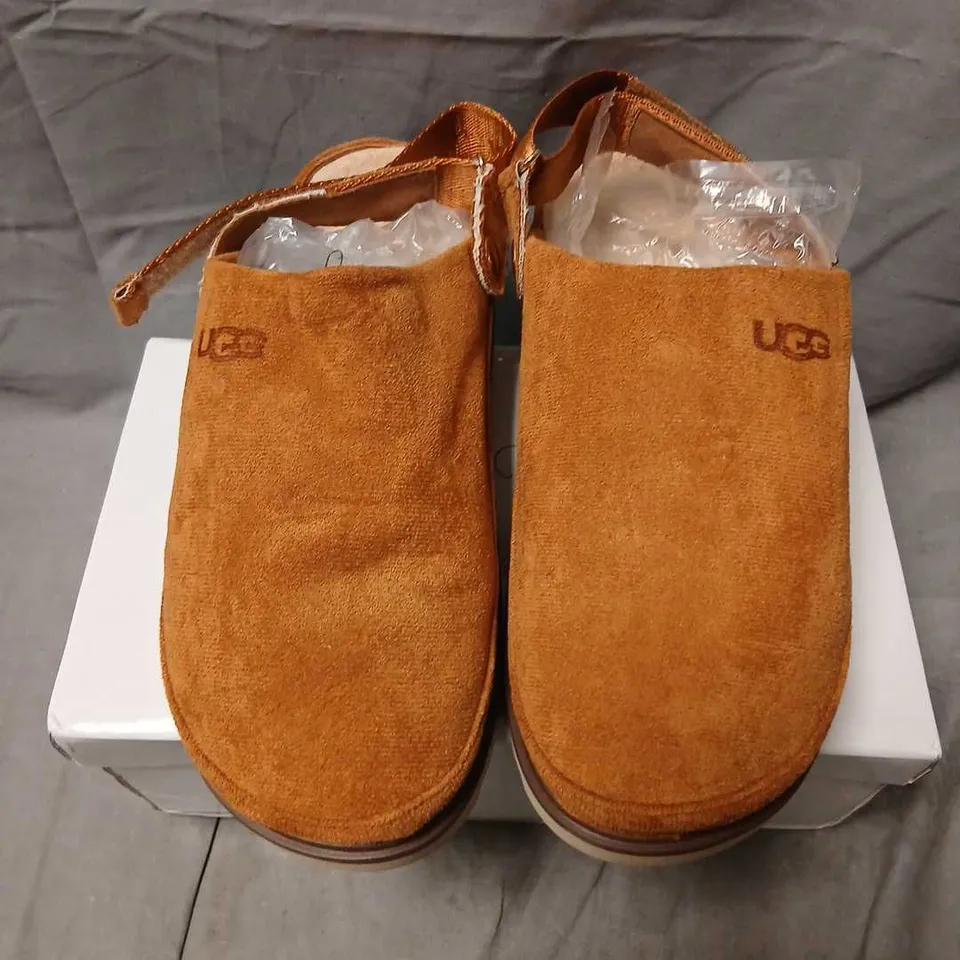 UGG SUEDE SLIP-ON SLIPPERS – BROWN, EU 38 (UK 5.5)