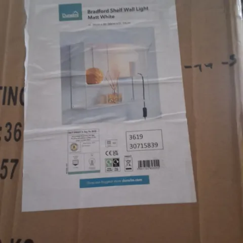 BOXED BRADFORD SHELF WALL LIGHT – MATT WHITE