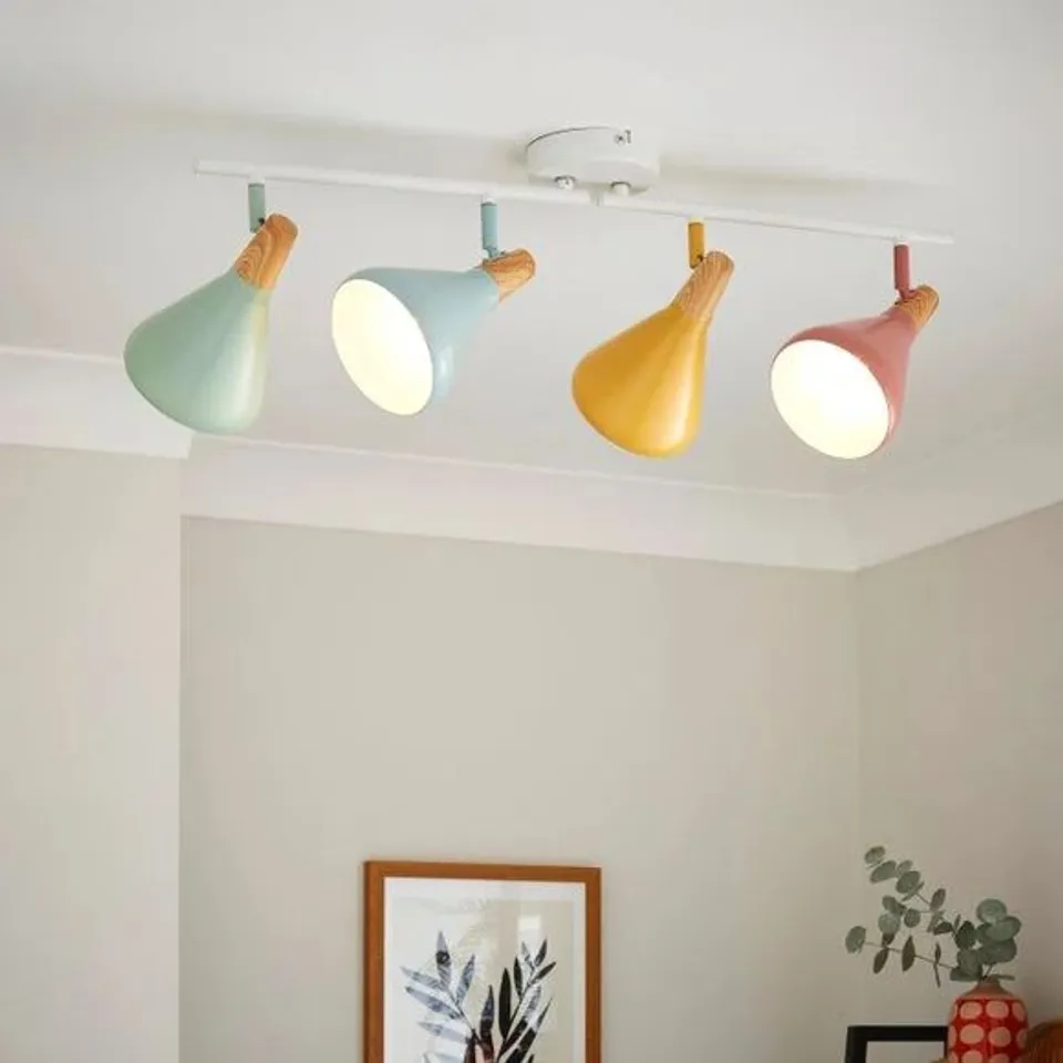 BOXED DUNELM ELEMENTS WOLSTON 4 LIGHT SEMI FLUSH SPOTLIGHT BAR
