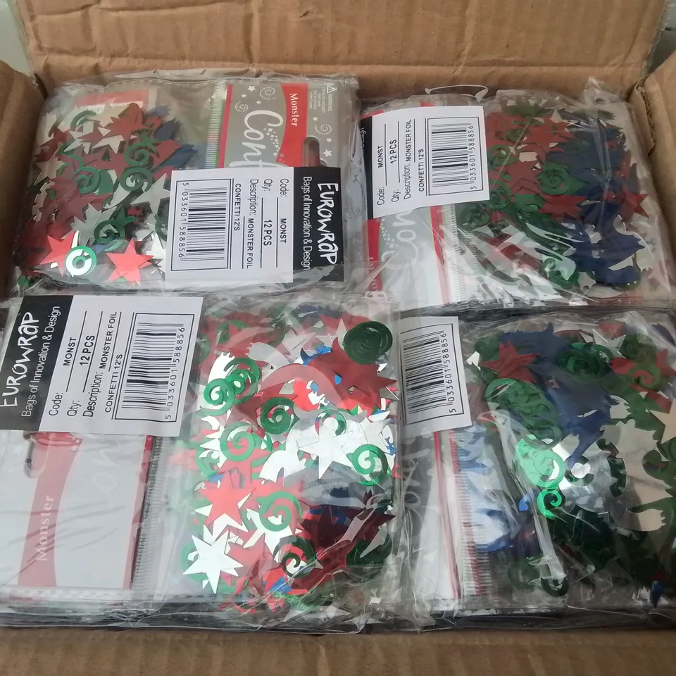 BOX OF MONSTER FOIL CONFETTI - 144 PIECES