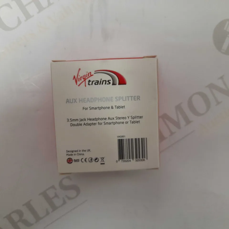 BOX OF APROX 10 VIRGIN TRAINS AUX HEADPHONES SPLITTERS 3.5MM