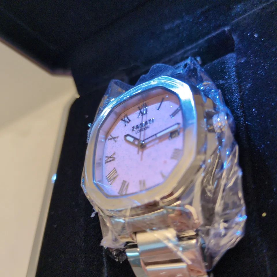 ZANATI LONDON WRISTWATCH – STAINLESS STEEL BRACELET, PINK DIAL, BOXED