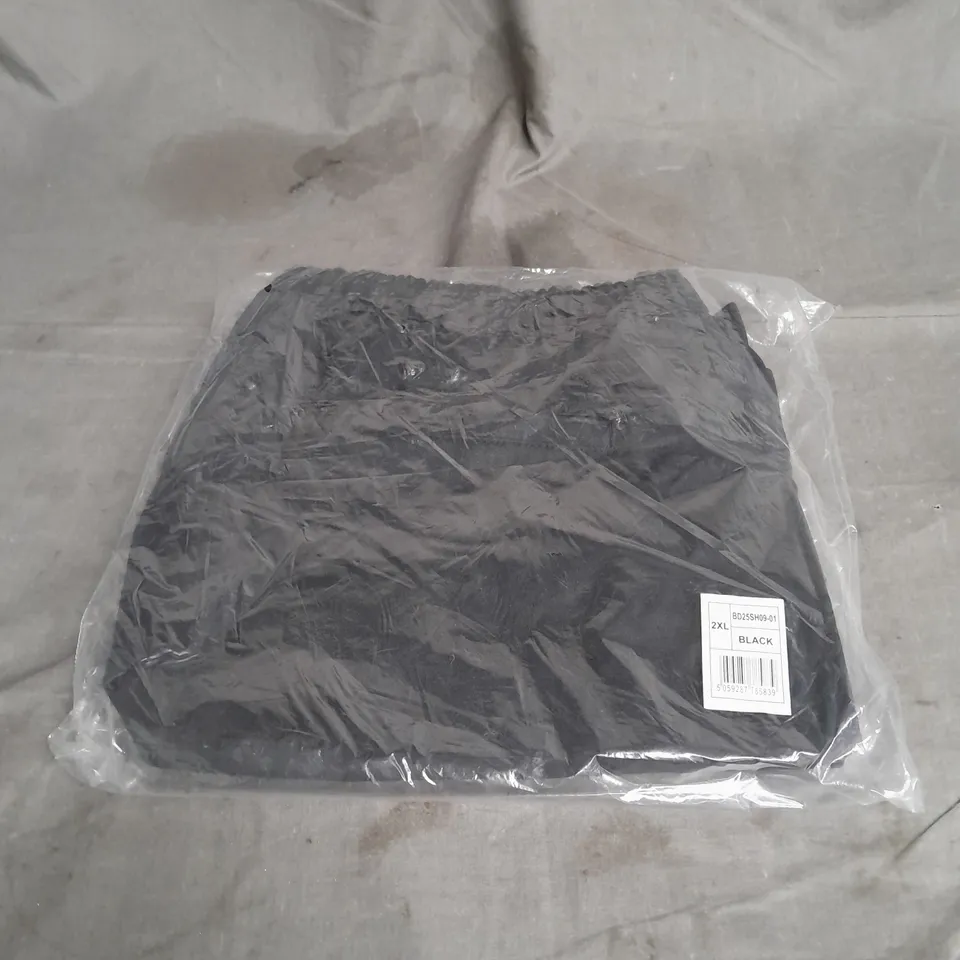 BAGGED BIGDUDE ELASTICATED WAIST TROUSERS IN BLACK SIZE 2XL