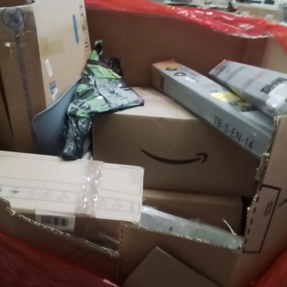 PALLET OF ASSORTED HOUSEHOLD GOODS AND PRODUCTS TO INCLUDE;FAN HEATER,MATTRESS,TV STAND WITH MOUNT