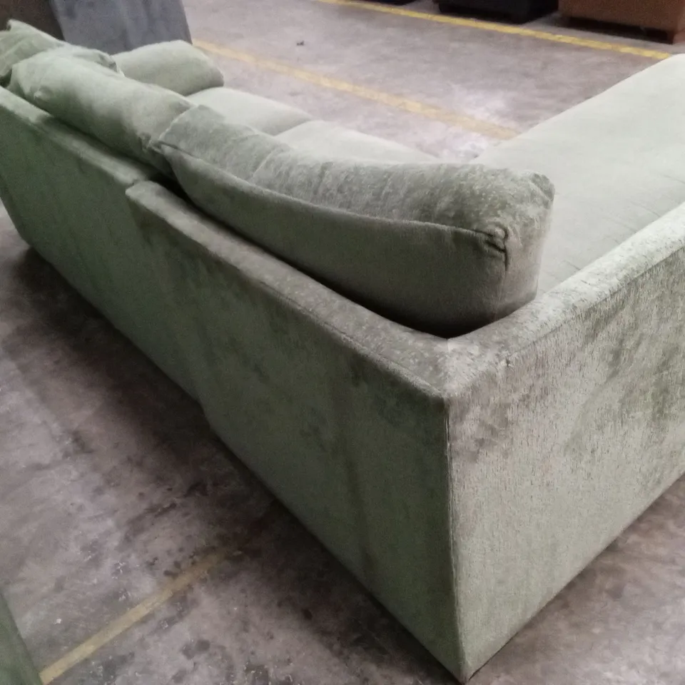 SALERNO STANDARD BACK FABRIC CORNER CHAISE SOFA - GREEN