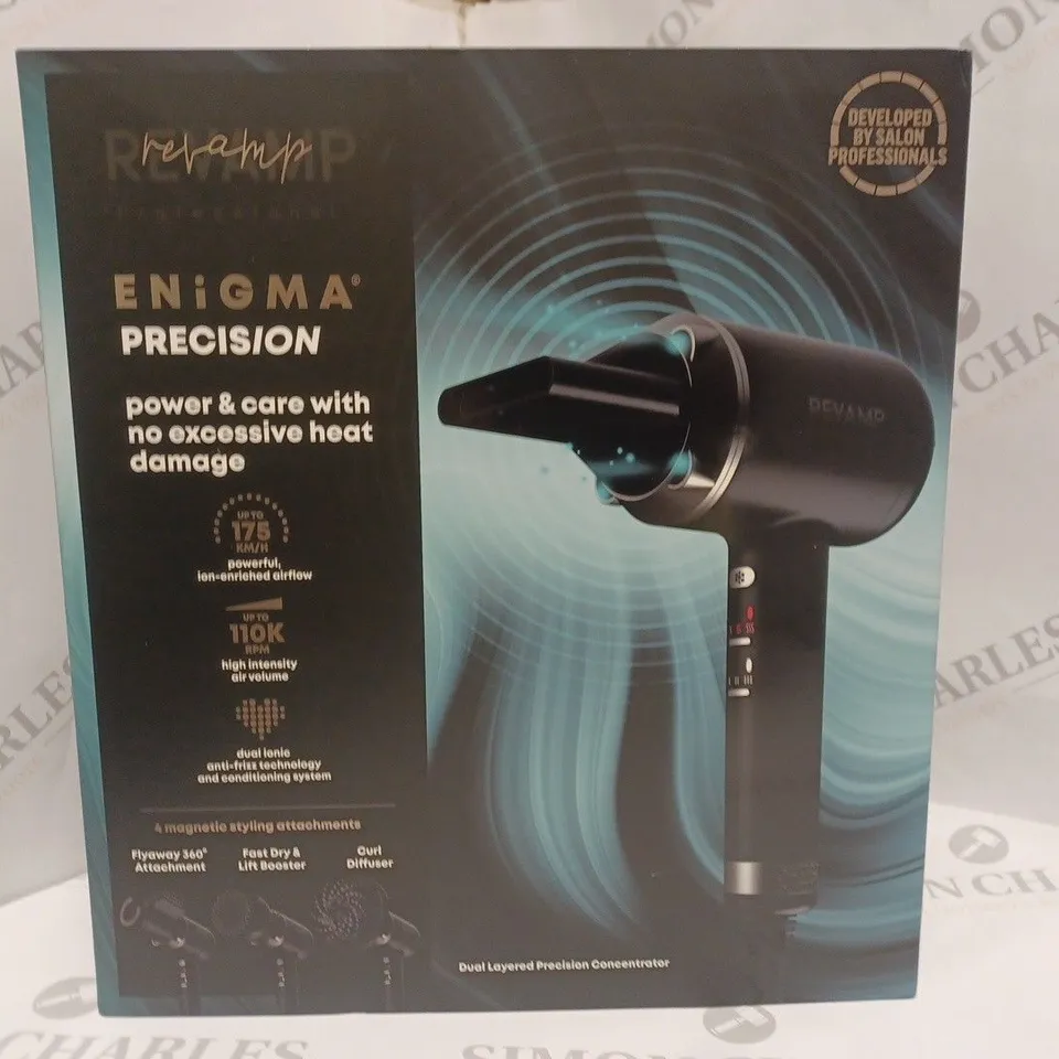 BOXED REVAMP ENIGMA PRO SERIES BRUSHLESS PROFESSIONAL 1600W HAIR DRYER