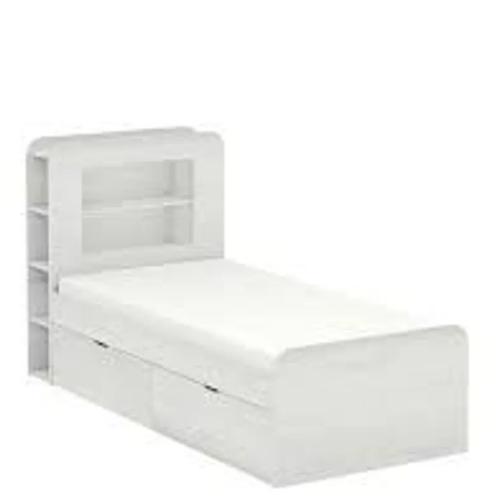 BOXED ASPEN STORAGE BED FRAME WHITE (2 BOXES)