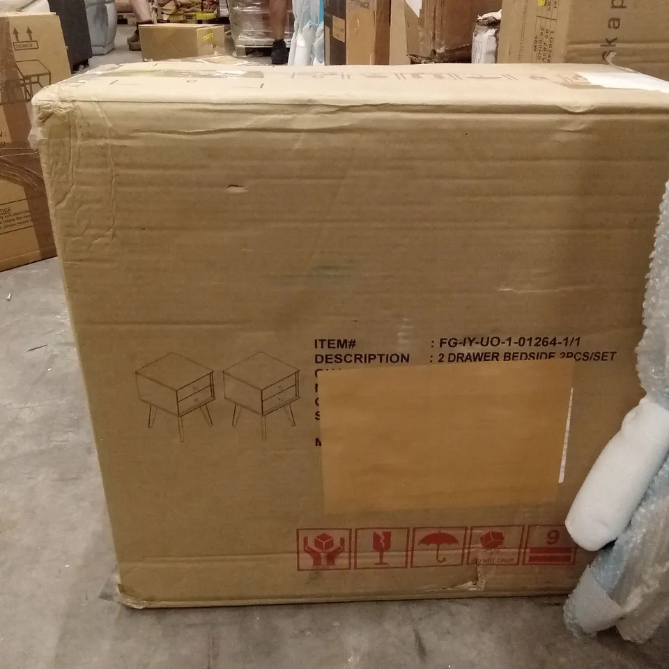 BOXED BEDSIDE TABLES (SET OF 2) (1 BOX)