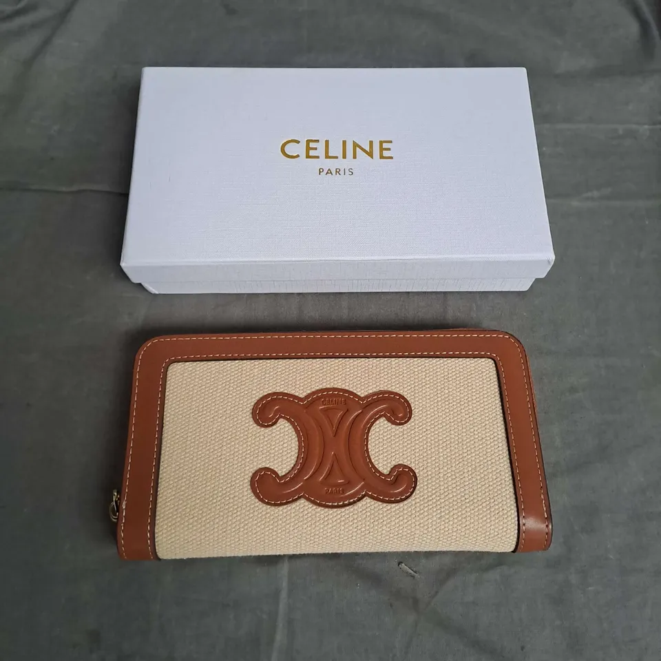 BOXED CELINE PARIS PURSE IN TAN