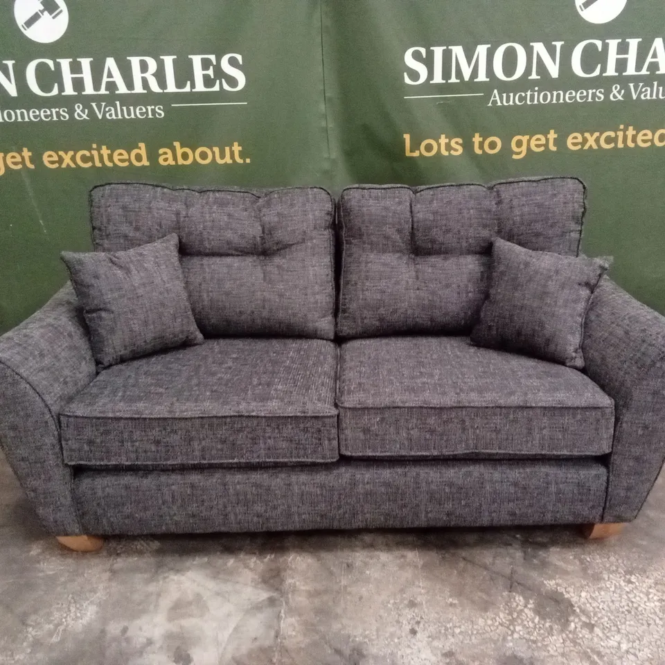 HALSTOW 2 SEATER FABRIC SOFA - CHARCOAL RRP £449