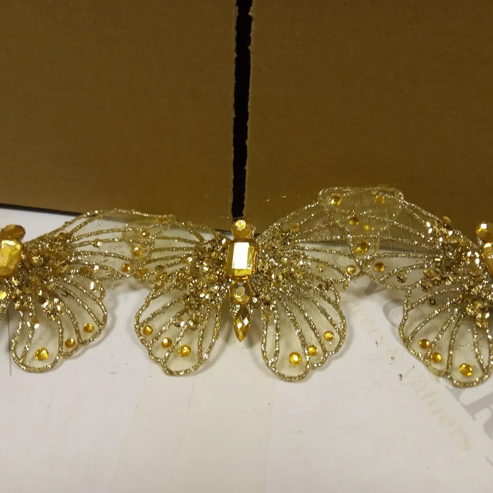 ALISON CORK SET OF GOLD GLITTER AND CRYSTAL BUTTERFLIES