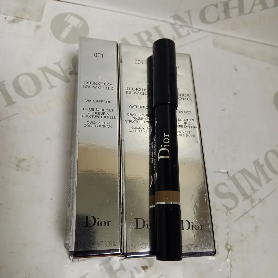 LOT OF 6 DIOR DIORSHOW BROW CHALK WATERPROOF BROW PENCILS - 001 BLONDE 