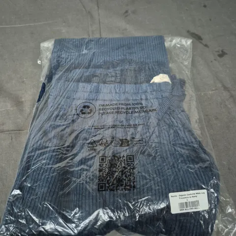 MORRIS ORGANIC CORDUROY WIDE-LEG TROUSERS, NAVY, SIZE L