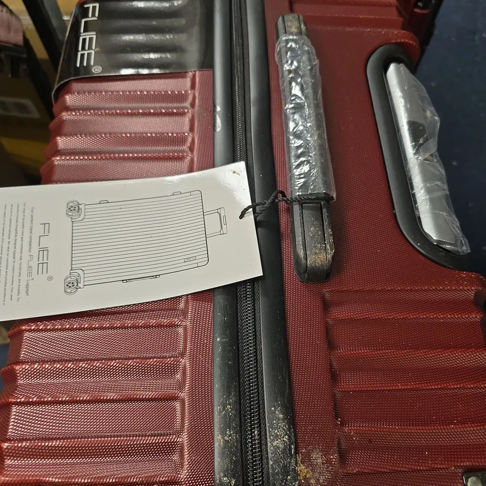 FLIEE HARD SHELL LUGGAGE SET – BURGUNDY, 2-PIECE WITH 360° SPINNER WHEELS