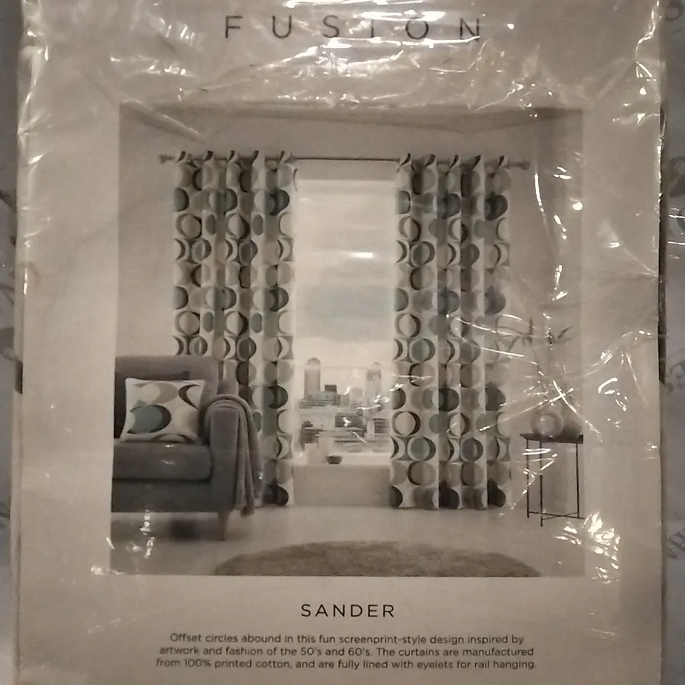 BAGGED FUSION EYELET CURTAINS - SANDER - 228X183CM APPROXIMATELY 